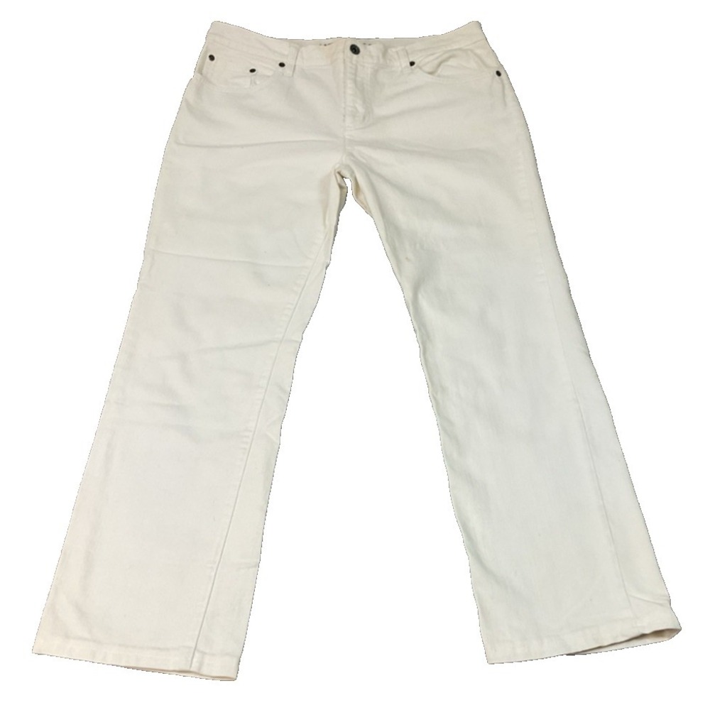 Lauren Jeans Company Ralph Lauren Women's Sz 14 Classic Straight White Preppy